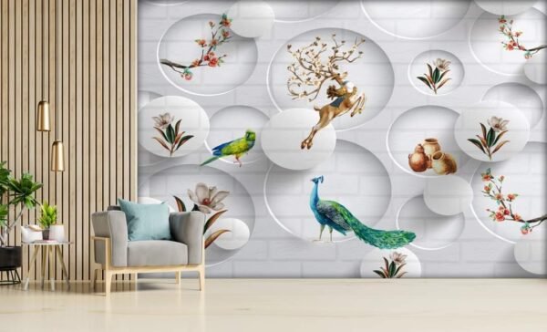 Gray Peacock Customize Wallpaper