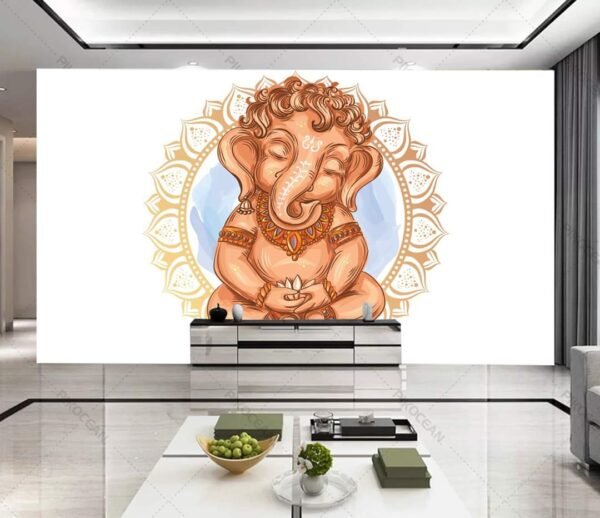 Gold Metal Ganesha Wall Decor, Ganesha Large Metal Wall Art, Modern Hindu Large Metal Wall Art, Gifts for Yoga Lovers,