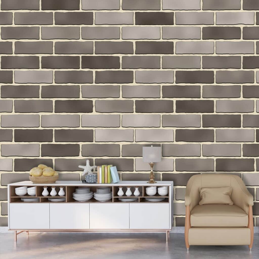 A wall of gray bricks