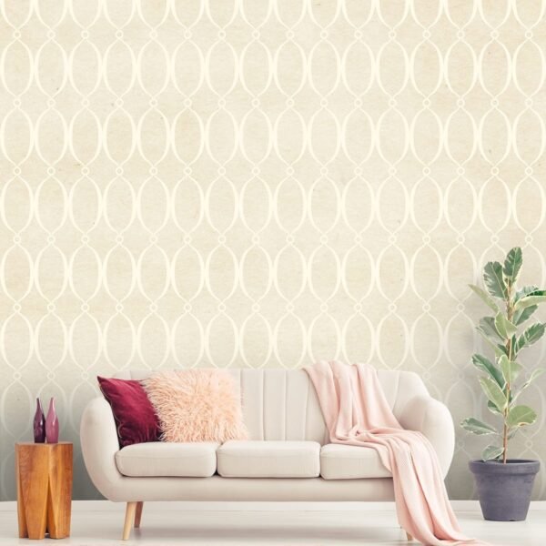 A white and tan pattern on a beige background 3D wallpaper