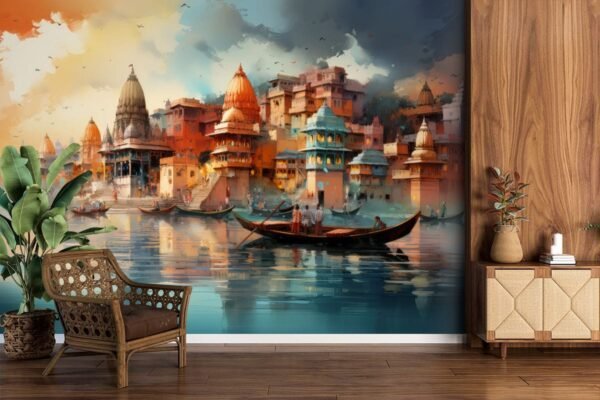 Banarasiya, Ancient Varanasi City Art Wallpaper for Wall