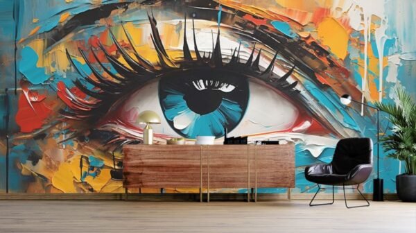 Ankhein, Beautiful Oil Painting of an Eye 3D Wallpaper Mural