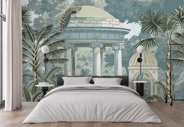 Gazebo Gulzar, Gazebo and Peacock Wallpaper Mural