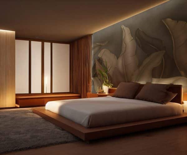 Glimpse of Serenity, Banana Leaves Shades of Peace Wallpaper Mural, Customized 23