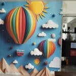 Kids Room Wallpaper, Hot air balloon in the sky