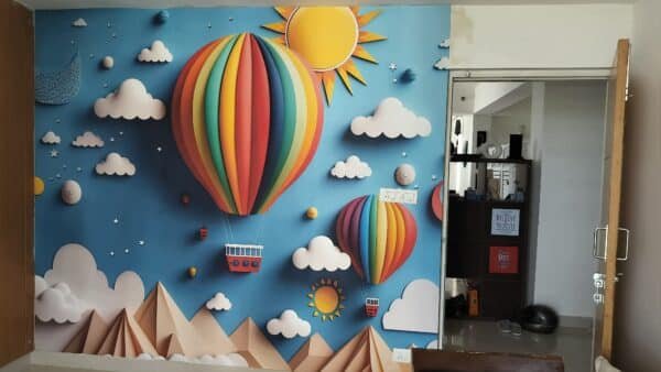 Kids Room Wallpaper, Hot air balloon in the sky