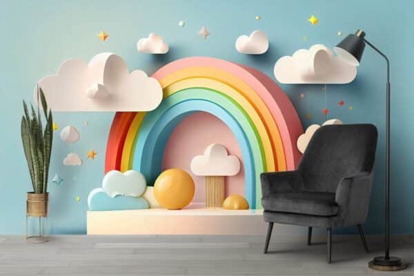 Kids Room Rainbow Wallpaper for Wall
