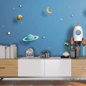 Shop Premium Wallpapers for Wall Online 2 Kids Room Wallpaper, A rocket taking off from the sky