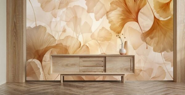 Mesmerizing Watercolor Blossom Poppies Flower Leaves Wallpaper Mural