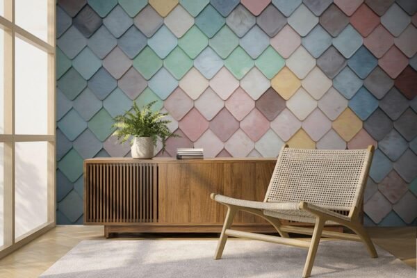 Satrangi, Multicolored Tiles Wallpaper for Wall 11