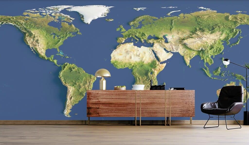3D World Map Wallpaper M 1