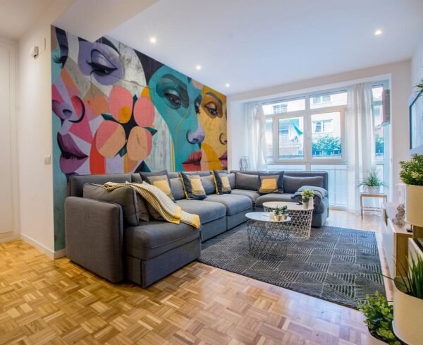 Beautiful Faces Abstract Street Art Graffiti Wallpaper for Wall