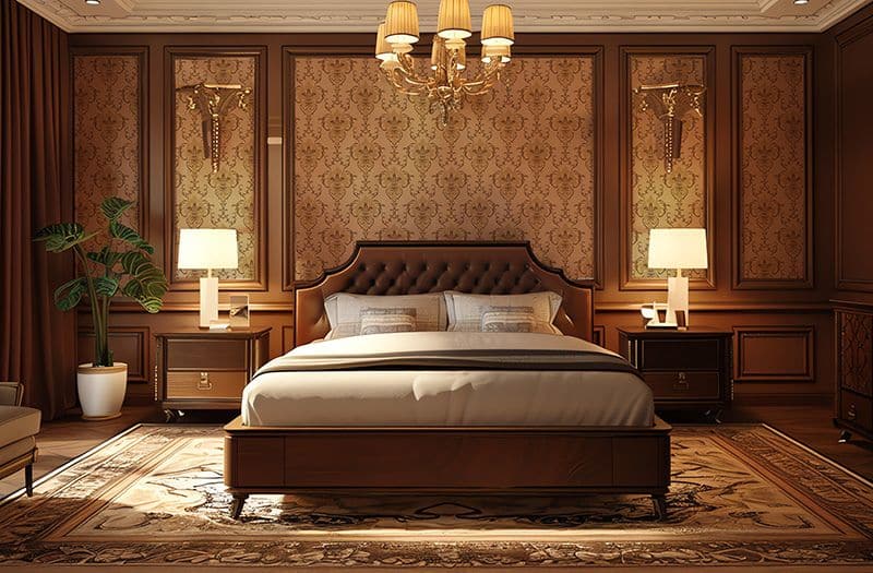 Caramel Classic Damask Wallpaper Mural M1 3