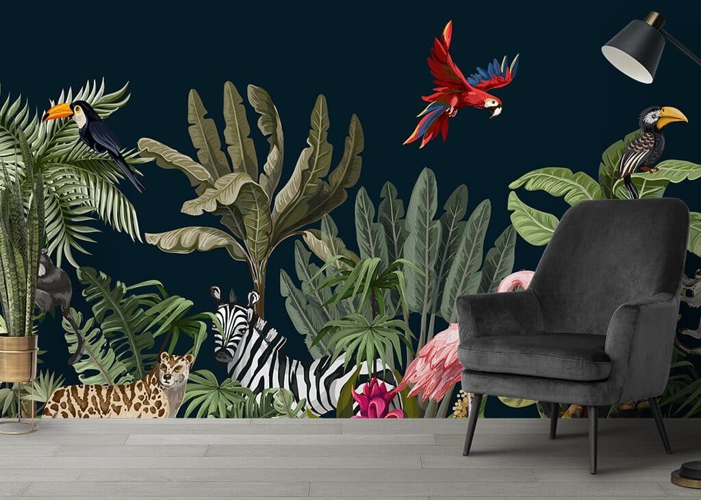Jungle Theme Pattern Wallpaper for Wall 1