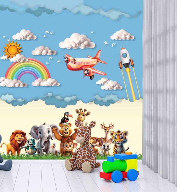 Kilkari: Cute 3D Effects Animal Wallpaper for Kids Room Walls
