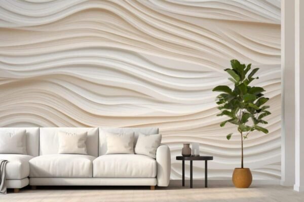 Luxurious Wooden Wave Wallpaper Mural for Wall
