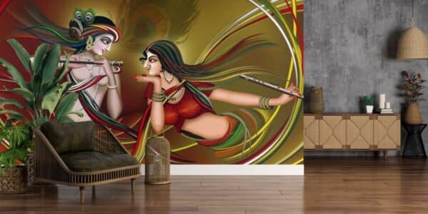 Radha Krishna Colorful Wallpaper for Your Home Wall