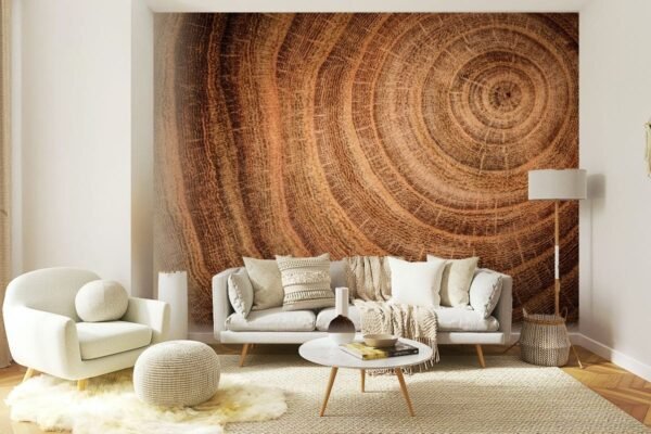 Stump of Oak Tree With Annual Rings Mural Wallpaper for Wall