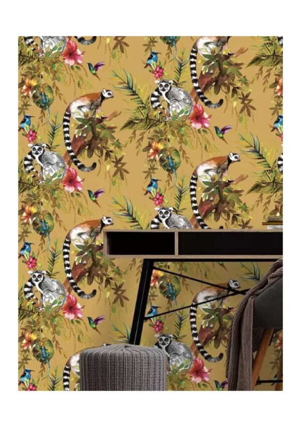 Monkeys yellow Roll wallpaper