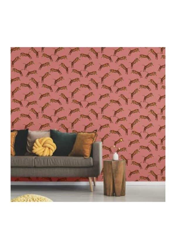 pink lion Rolls Wallpaper