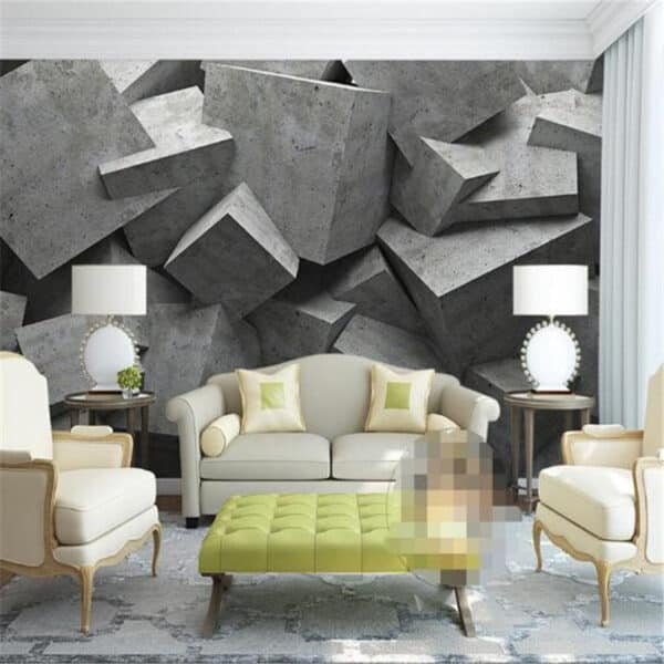 3D Wallpaper Modern Background Large Concrete Brick Art Panels wallpaper
