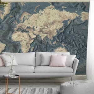 3D wallpaper mural retro vintage world map TV background wallpaper2 2