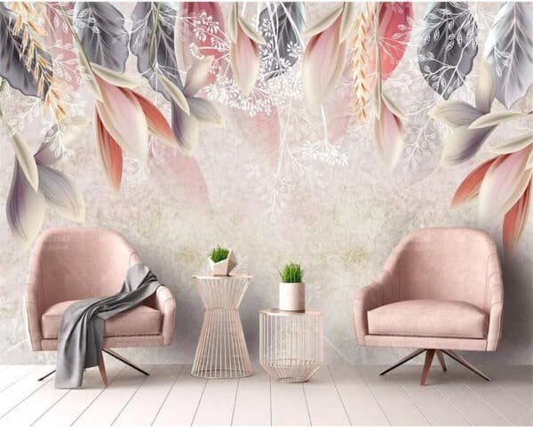 3d-Wallpaper 3d Mural Fashion Retro Hand Painted Flowers Nordic Minimalist Background wallpaper