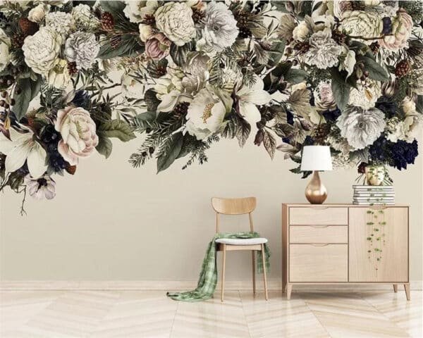 3d Wallpaper 3d Mural Modern Minimalist Nordic Vintage Flower American Floral Background wallpaper