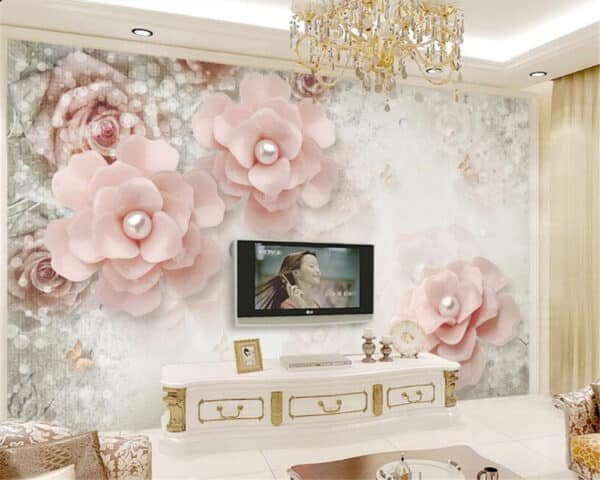 Pink Beautiful Flower European Style Decorative wallpaper