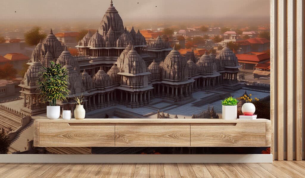 Beautiful Cinematic View of Ram Mandir Wallpaper for Home