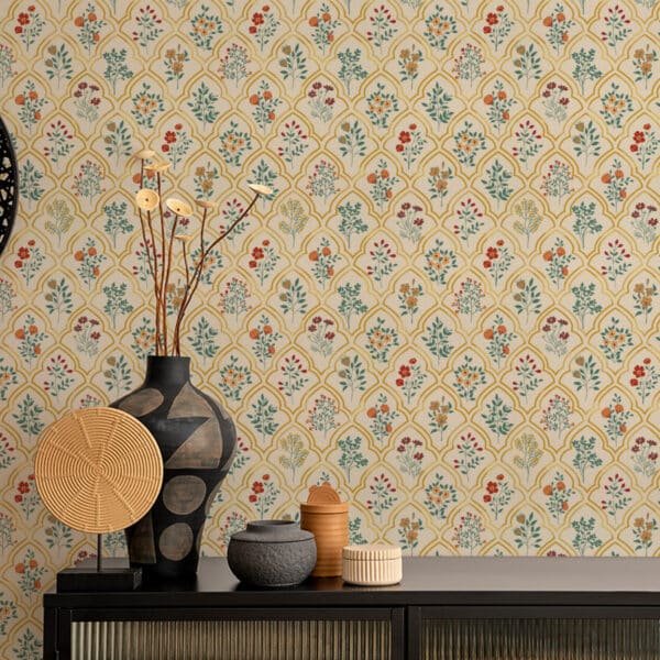 Luxe Linen Labyrinth Tapestry Wallpaper for Walls