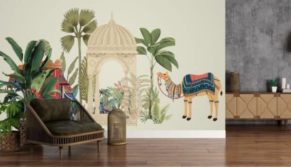 Royal Ride Camel and Elephant Caravan Wallpaper for Wall
