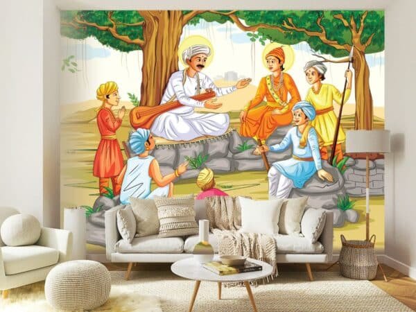Sant Tukaram Shivaji Maharaj and His Friends Wallpaper for Wall