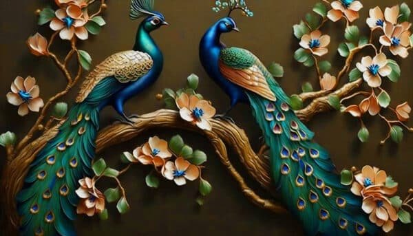 peacocks wallpapers mural your wall