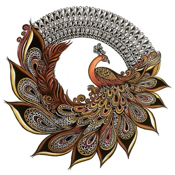 Golden Peacock Mandala