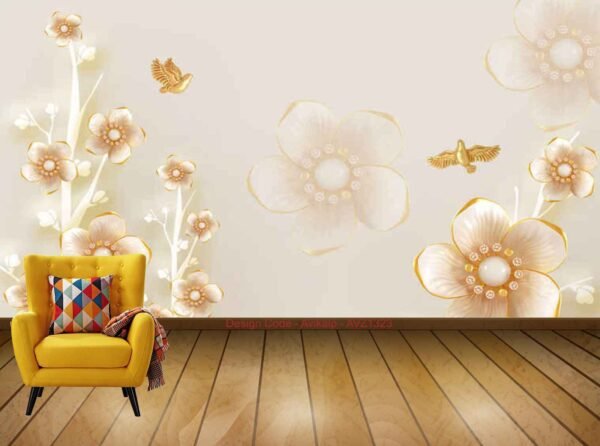 wallpaper 3D flower for wall