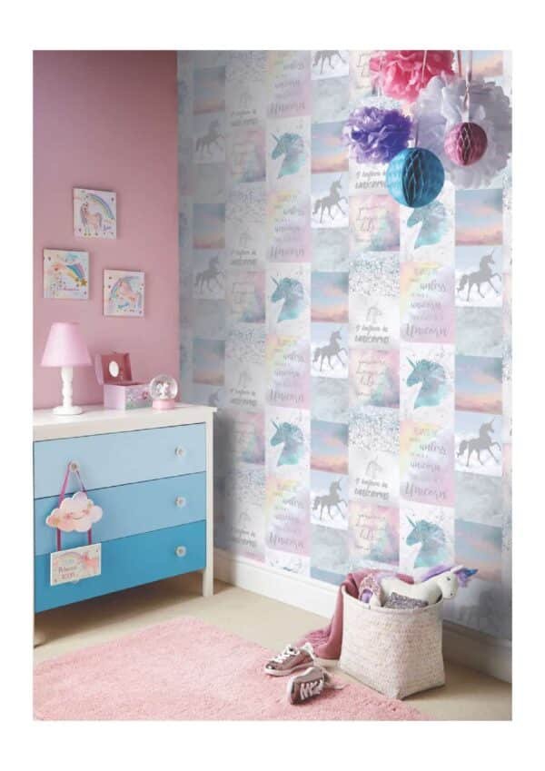 3D unicorn Rolls wallpaper