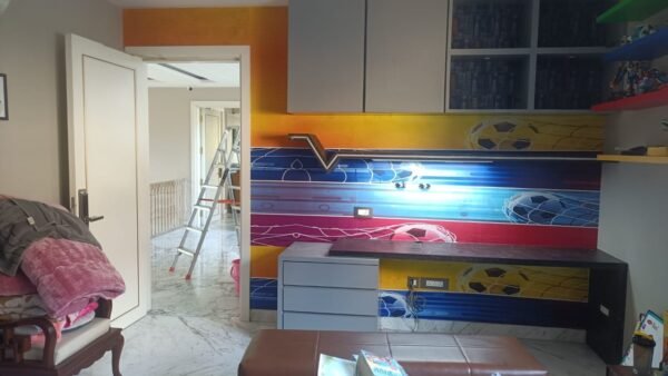 3D wallpaperv collection colored realistic soccer balls vector