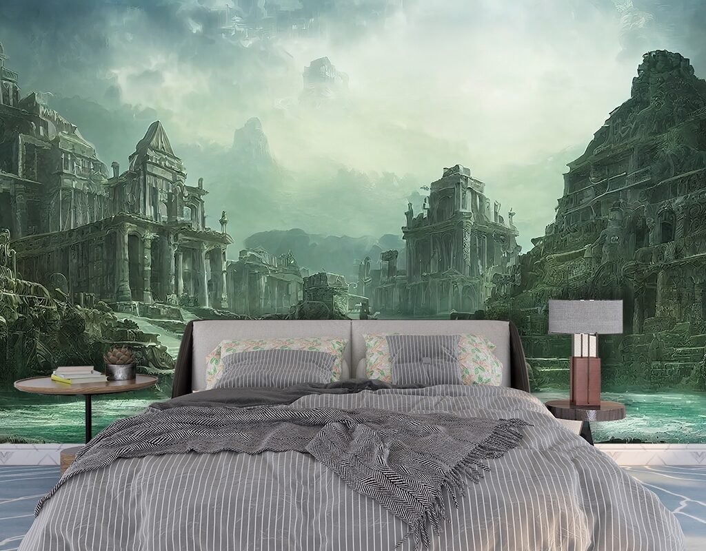 A Short Guide to Vastu-compliant Luxury 3D wallpapers for home/offec/shop/droingrooms/bad rooms/leving rooms 18 A water body with buildings and rocks 18