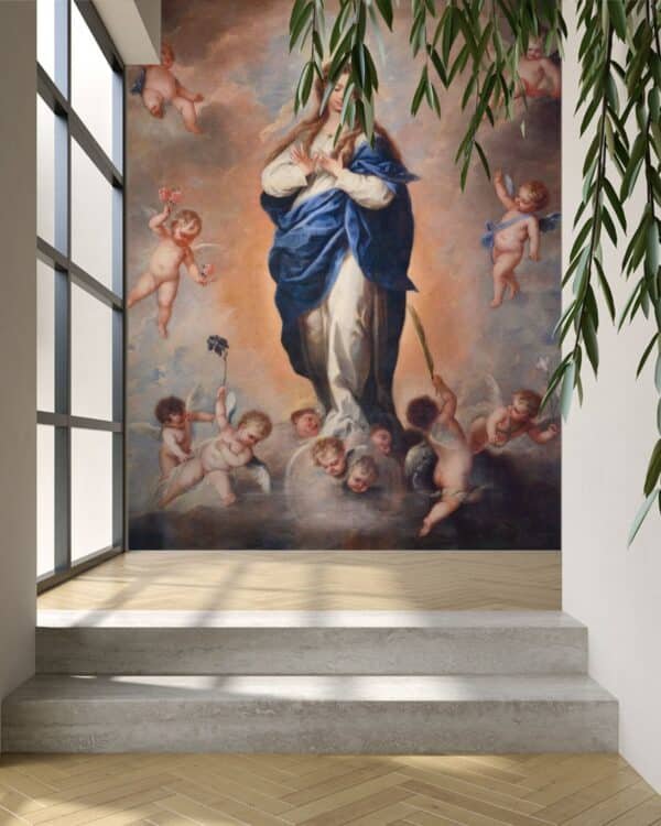 Assumption of the Virgin Mary Painting Wallpaper Mural