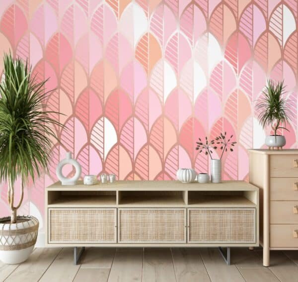 Forest Trees in Rose and Gold Tones Wallpaper for Wall