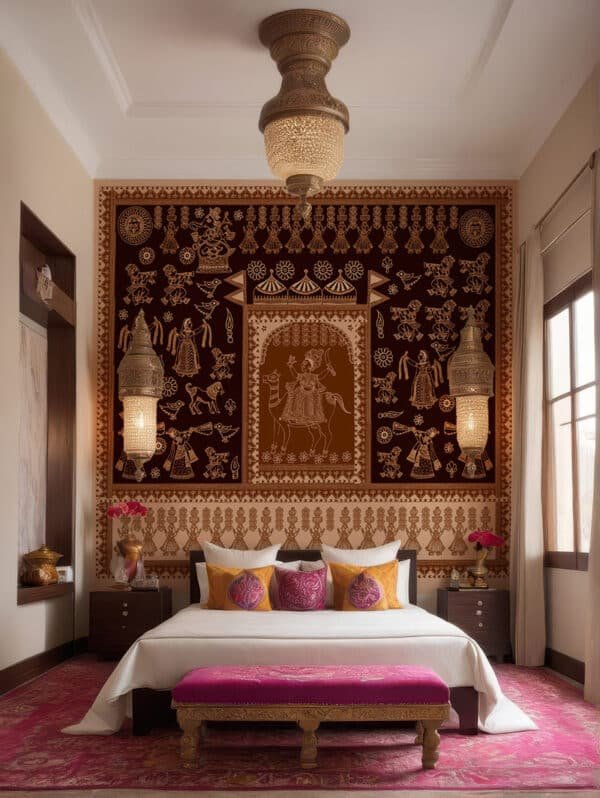 Mata Ni Pachedi Popular Indian Art Wallpaper Mural