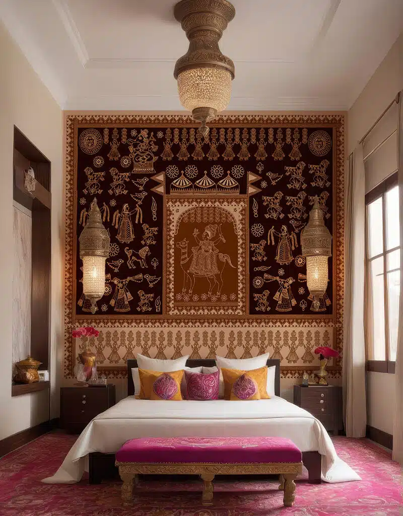Purple Indian Design Wallpaper Brightly Indian Style Wallpaper
