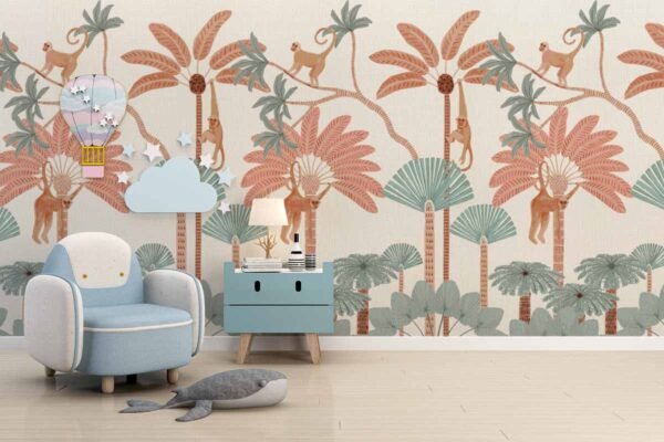 Monkey Safari Wallpaper Mural