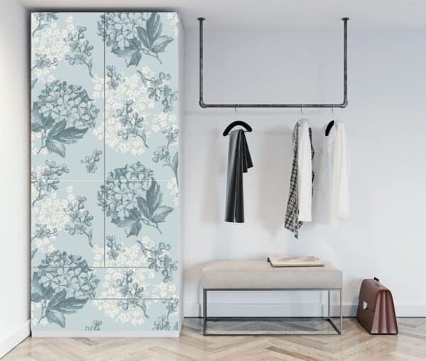 Soothing Flower Pattern Almirah Wallpaper