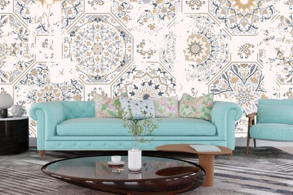 Vintage Tiles Design Wallpaper Mural