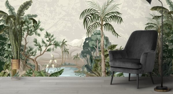 Wall-Paper for Balcony Tranquil River Scene