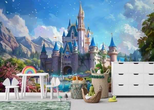 Whimsical Fairy Tale Disney Castle Wallpaper Mural