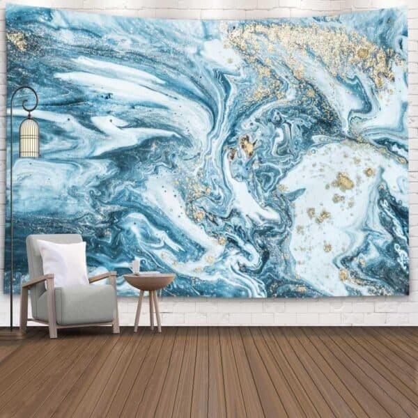 Blue and White Swirls Wallpaper