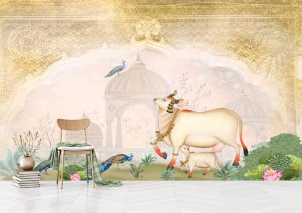 Divine Cow Elegance Wallpaper Mural